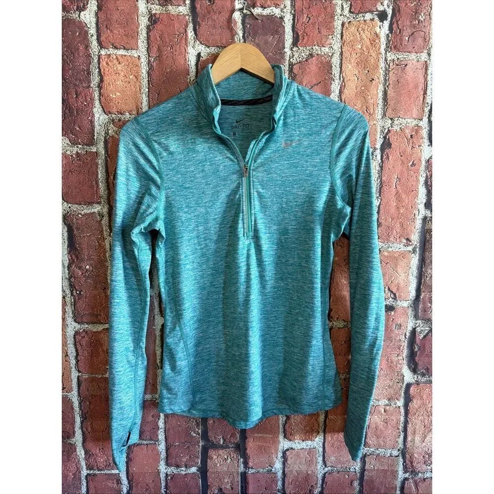 Nike Running Element Dri-Fit 1/2 Zip Mock Neck Pullover 685910 Womens XS Green